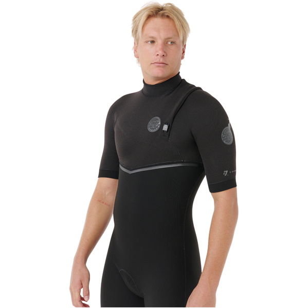 2026 Rip Curl Mens E-Bomb 2/2mm Zip Free Shorty Wetsuit 124MSP - Black